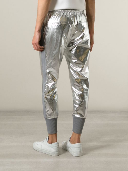 Metallic clearance track pants